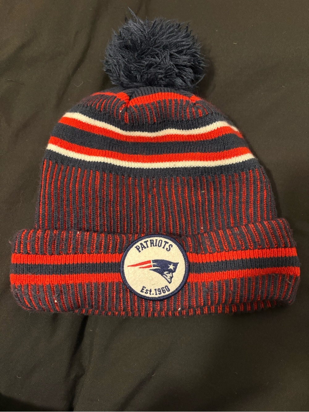 New England Patriots Unisex Fleece-Lined Pom Beanie